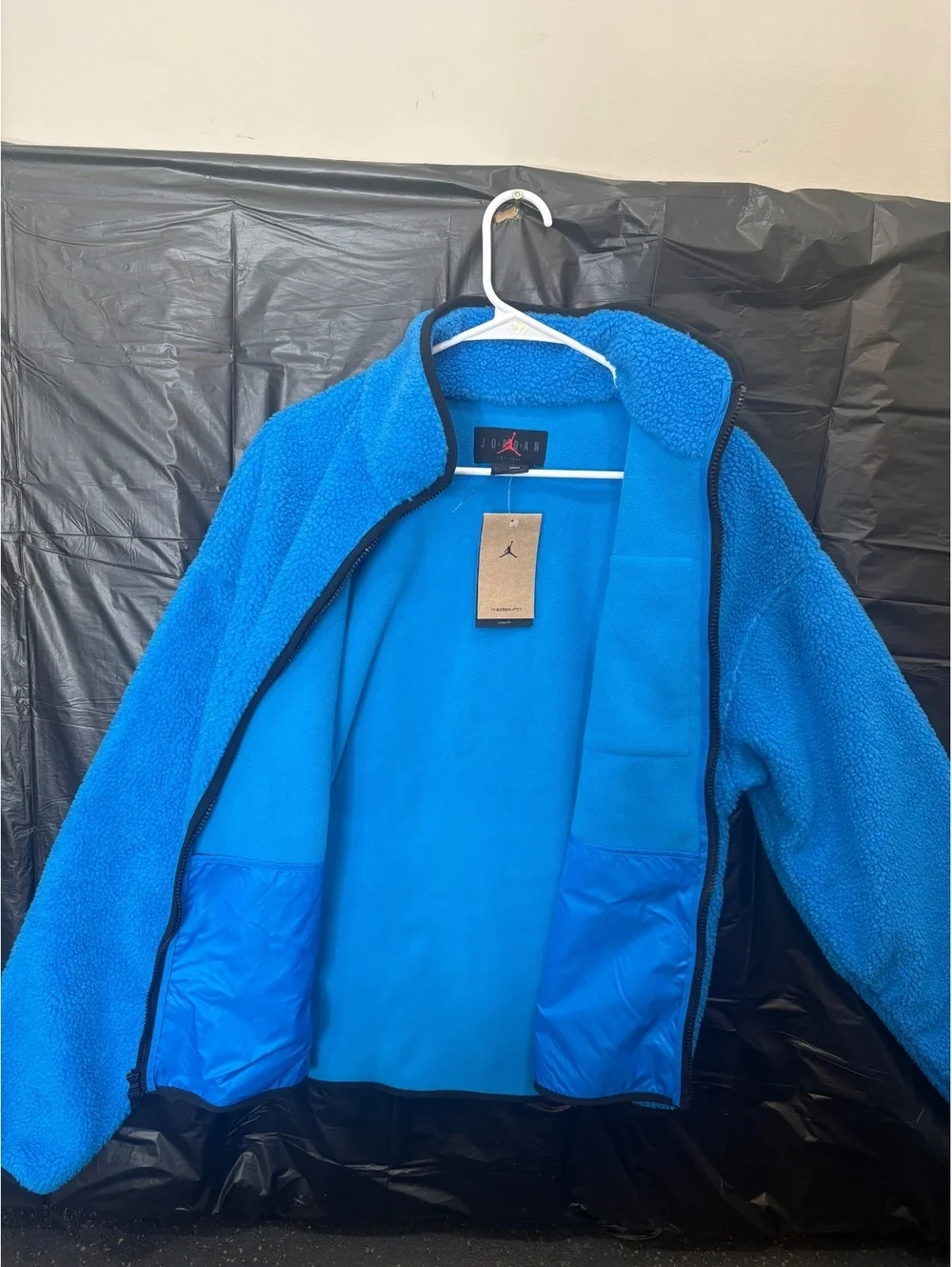 (New) Nike Jordan Blue Sherpa Fleece Jacket with Zip Pocket